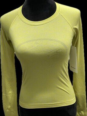 NWT Lululemon Swiftly Tech Long Sleeve 2.0 Race size 2 Serene Blue/Daisy Glow